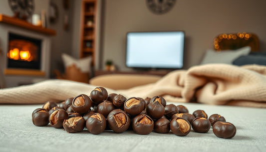 Chocolate covered hazelnuts for cozy movie nights - Hill Country Chocolate