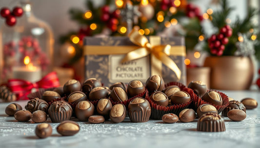 Chocolate covered pistachios for elegant December gifts - Hill Country Chocolate