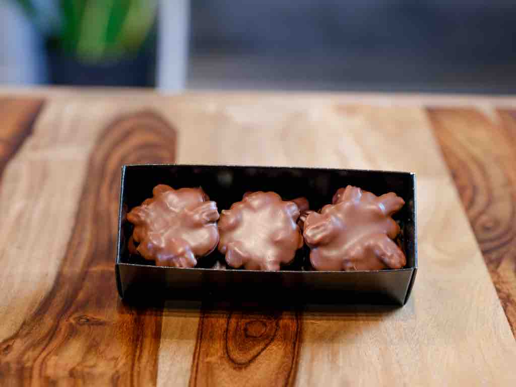 Milk Chocolate Caramel Pecan Clusters - Hill Country Chocolate