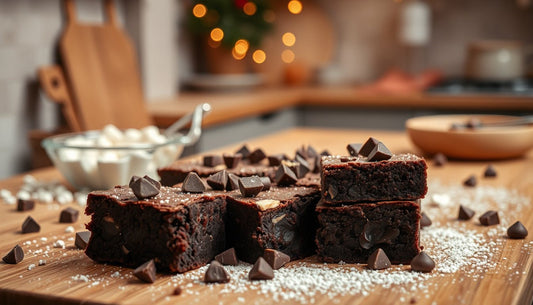 Chocolate chunks for rustic winter brownies - Hill Country Chocolate