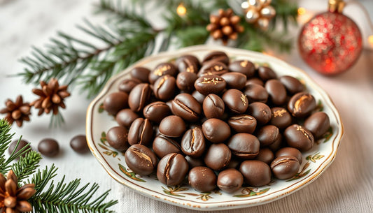 Chocolate covered espresso beans for holiday energy boosts - Hill Country Chocolate