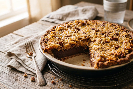 German Chocolate Pie: It Is Not German, and the Topping Must Be Cooked - Hill Country Chocolate