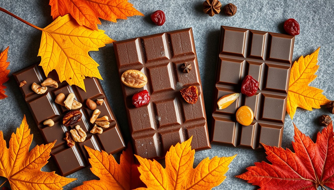 Inclusions that highlight fall flavors in chocolate bars – Hill Country ...