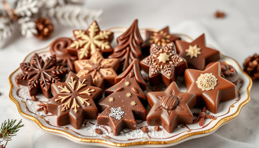 Molded chocolates in festive shapes for December - Hill Country Chocolate