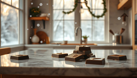 Tempered chocolate shine and snap in winter kitchens - Hill Country Chocolate