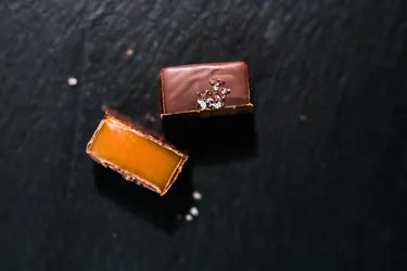 Dark chocolate sea salt caramels