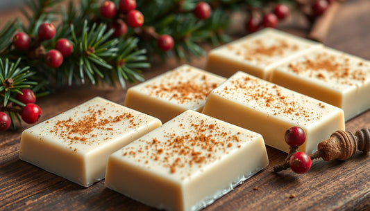 White chocolate holiday dessert bars with seasonal spices - Hill Country Chocolate