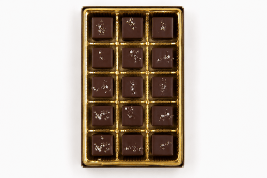 15PC Dark Chocolate Sea Salt Caramels - Hill Country Chocolate