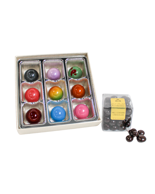Artisanal Bonbons and Chocolate-Covered Blueberries Combo - Hill Country Chocolate