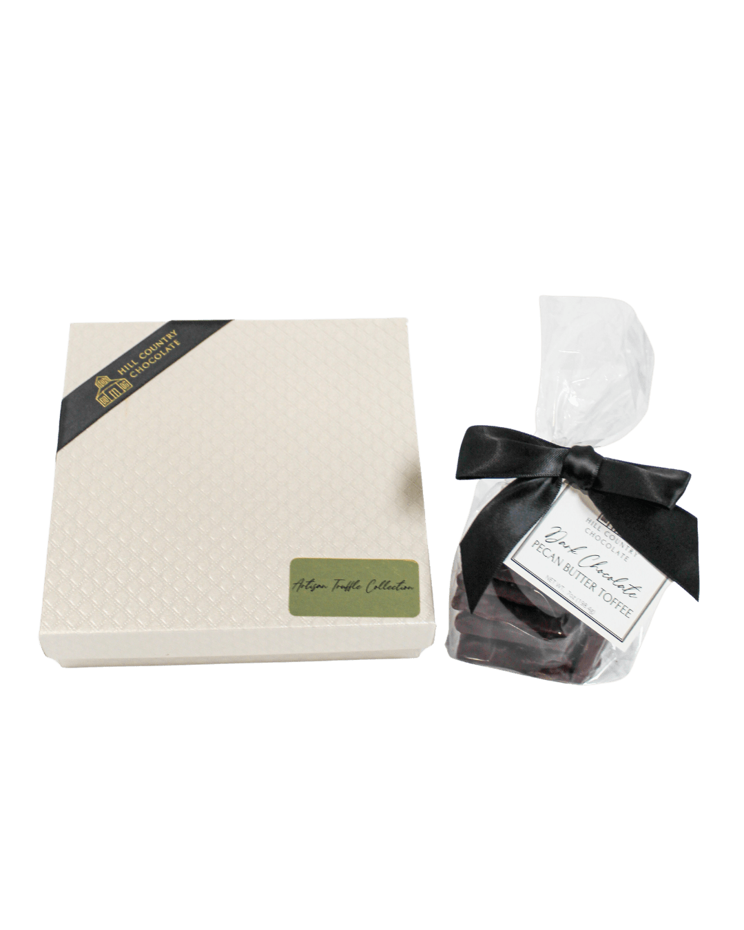 Artisanal Bonbons & Dark Chocolate Pecan Butter Toffee Combo - Hill Country Chocolate