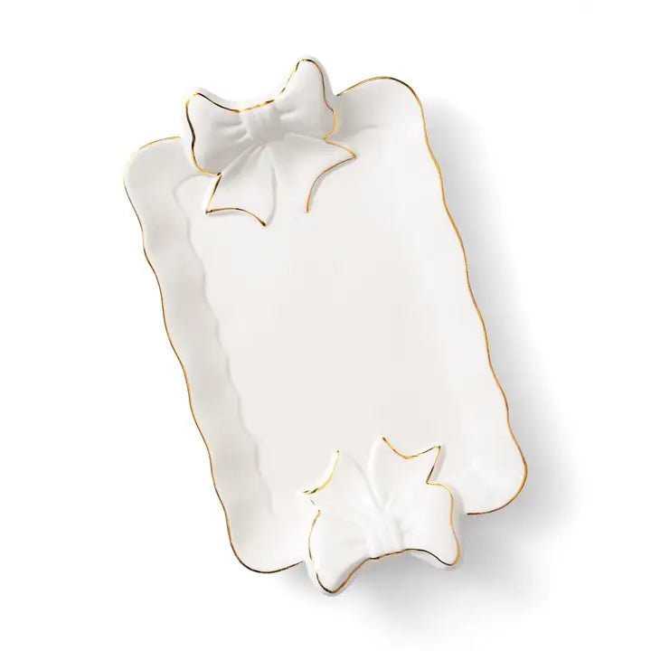 Ceramic Platter with Bow - Hill Country Chocolate