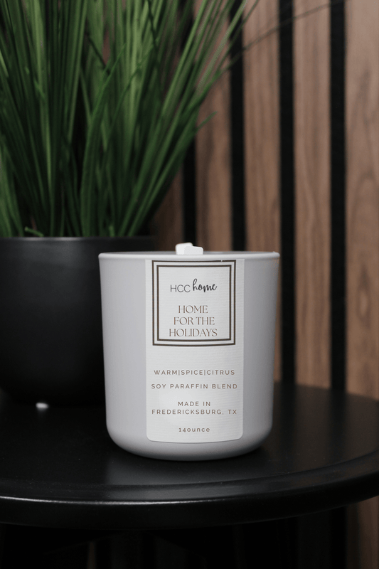 HCC Home Candle - Home for the Holidays - Hill Country Chocolate