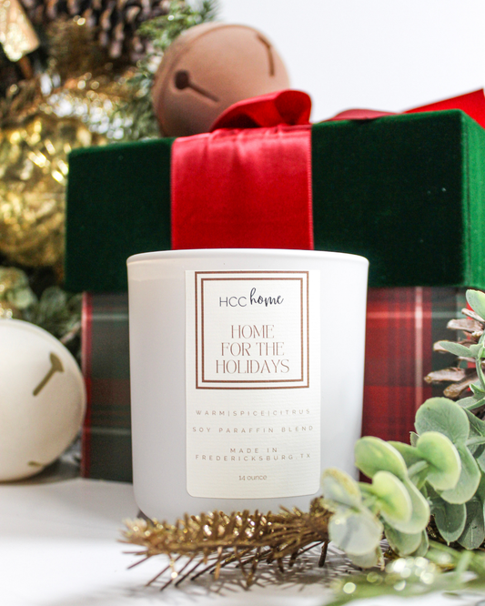 HCC Home Candle - Home for the Holidays - Hill Country Chocolate