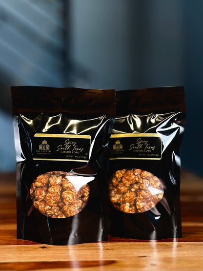 Satisfy your spicy-sweet cravings with our small batch South Texas Spicy Caramel Popcorn. Perfect for foodies and nut lovers alike!